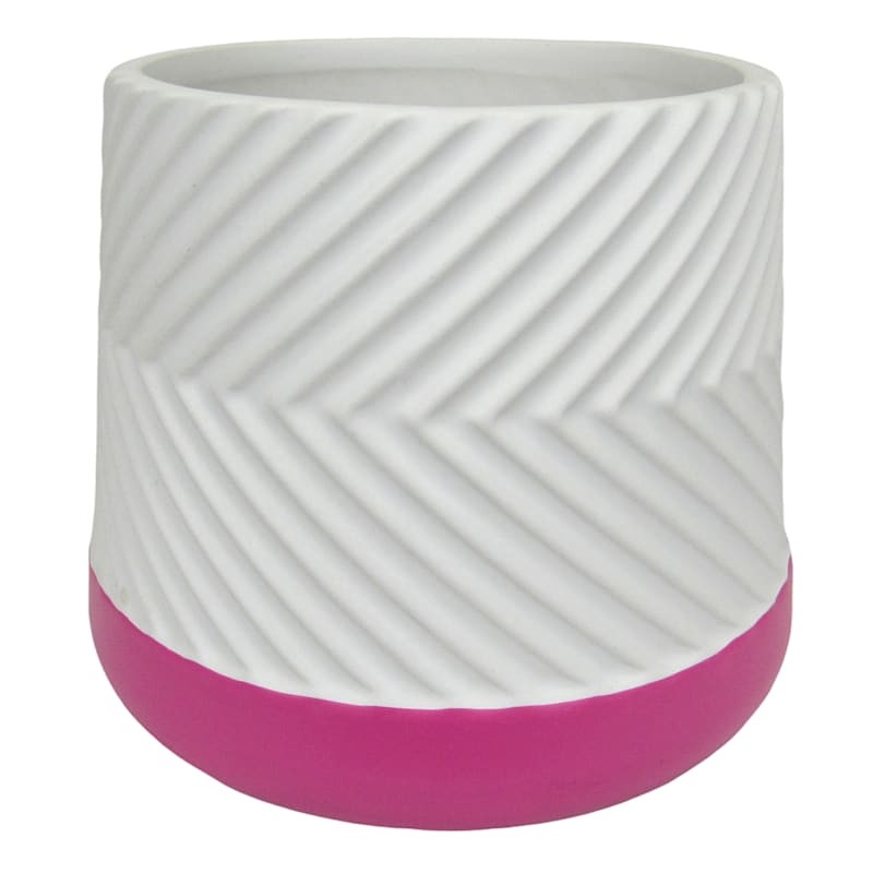 Oh Joy! Indoor Pink Pop Color Ceramic Textured Planter, 5" | At Home