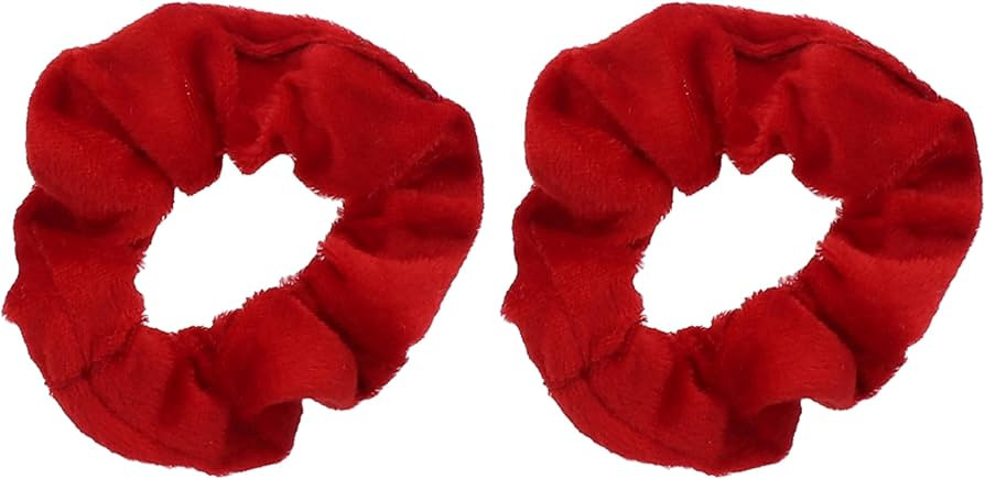 Velvet Solid Scrunchies - Set of 2-Red | Amazon (US)