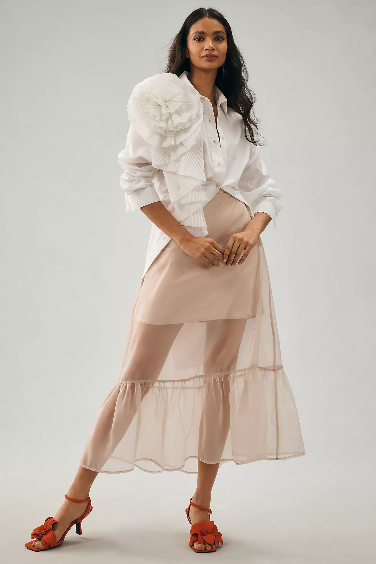 By Anthropologie Sheer Organza Skirt | Anthropologie (US)