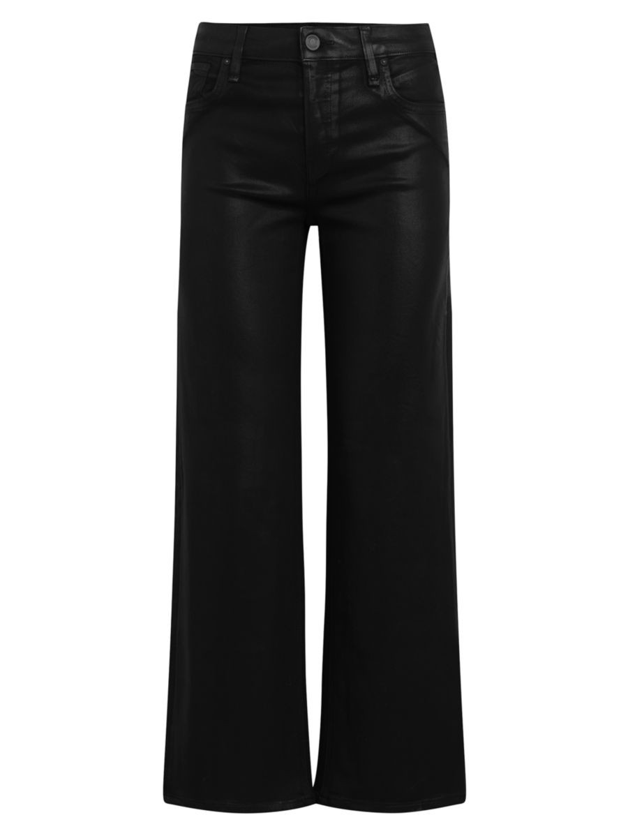 Rosie Coated High-Rise Wide-Leg Ankle Jeans | Saks Fifth Avenue