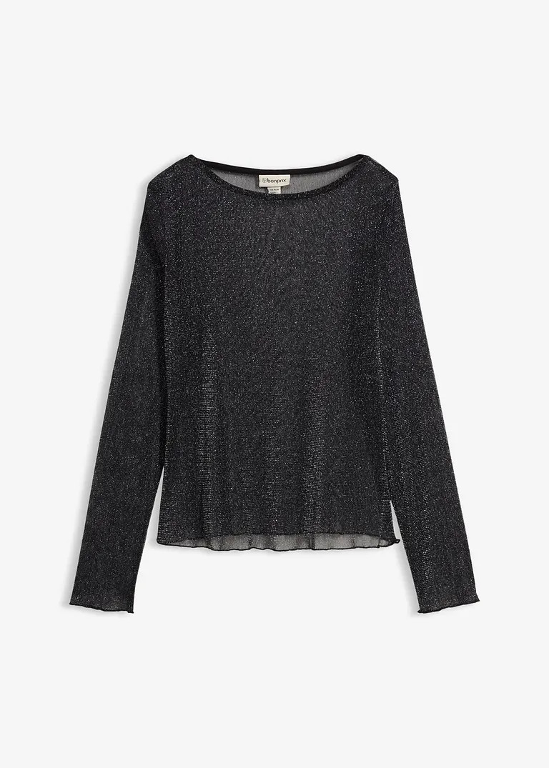 Langarmshirt aus transparentem Mesh | Bonprix DE