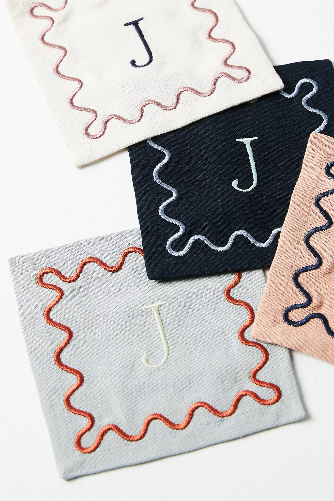 Monogram Cotton Cocktail Napkins, Set of 4 | Anthropologie (US)