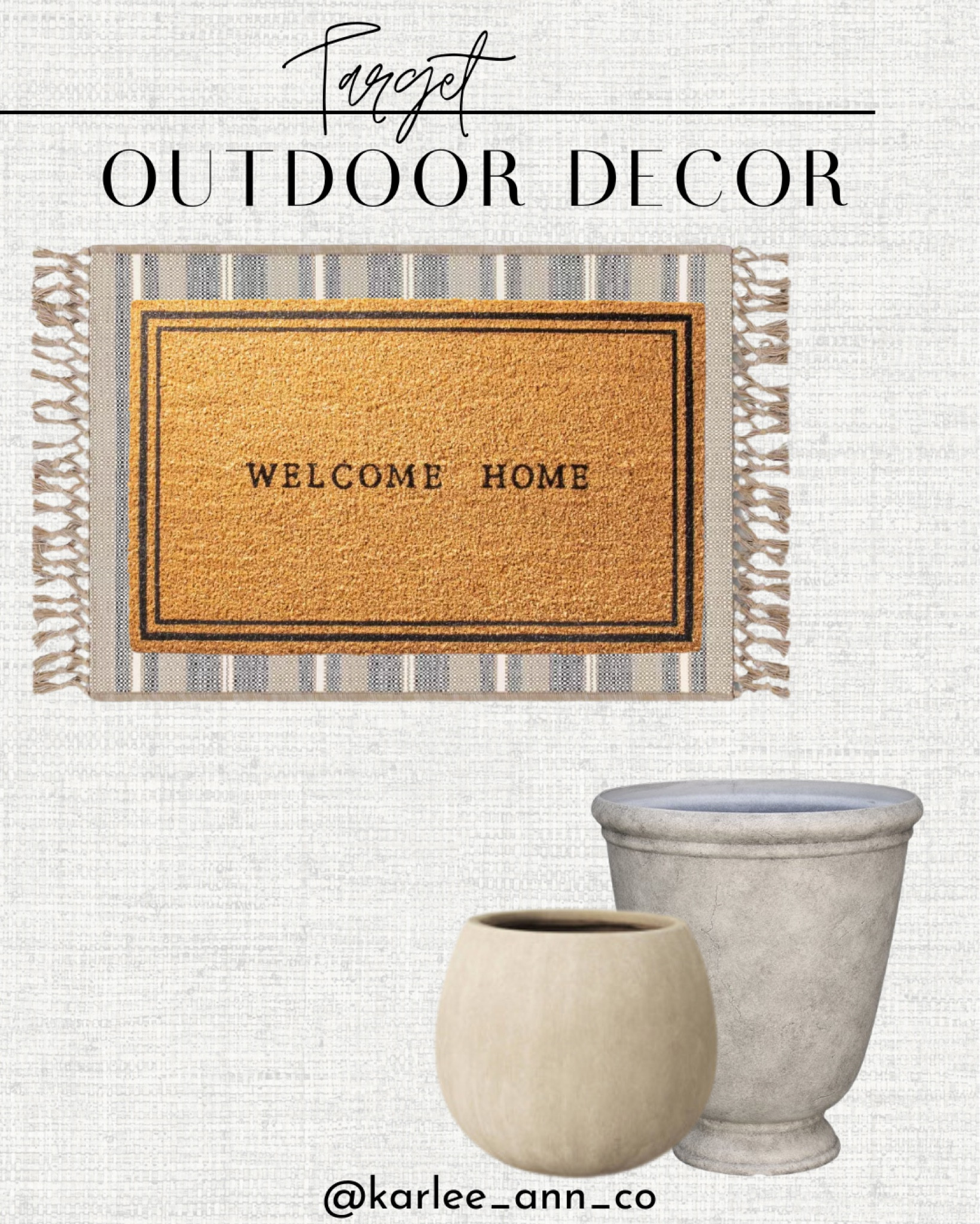 Front porch decor inspo from Target!

Outdoor rug, door mat, planters, patio furniture, home decor, nursery, outdoor furniture, dining table, Easter, spring decor, bedroom furniture 

#LTKstyletip #LTKSeasonal #LTKhome