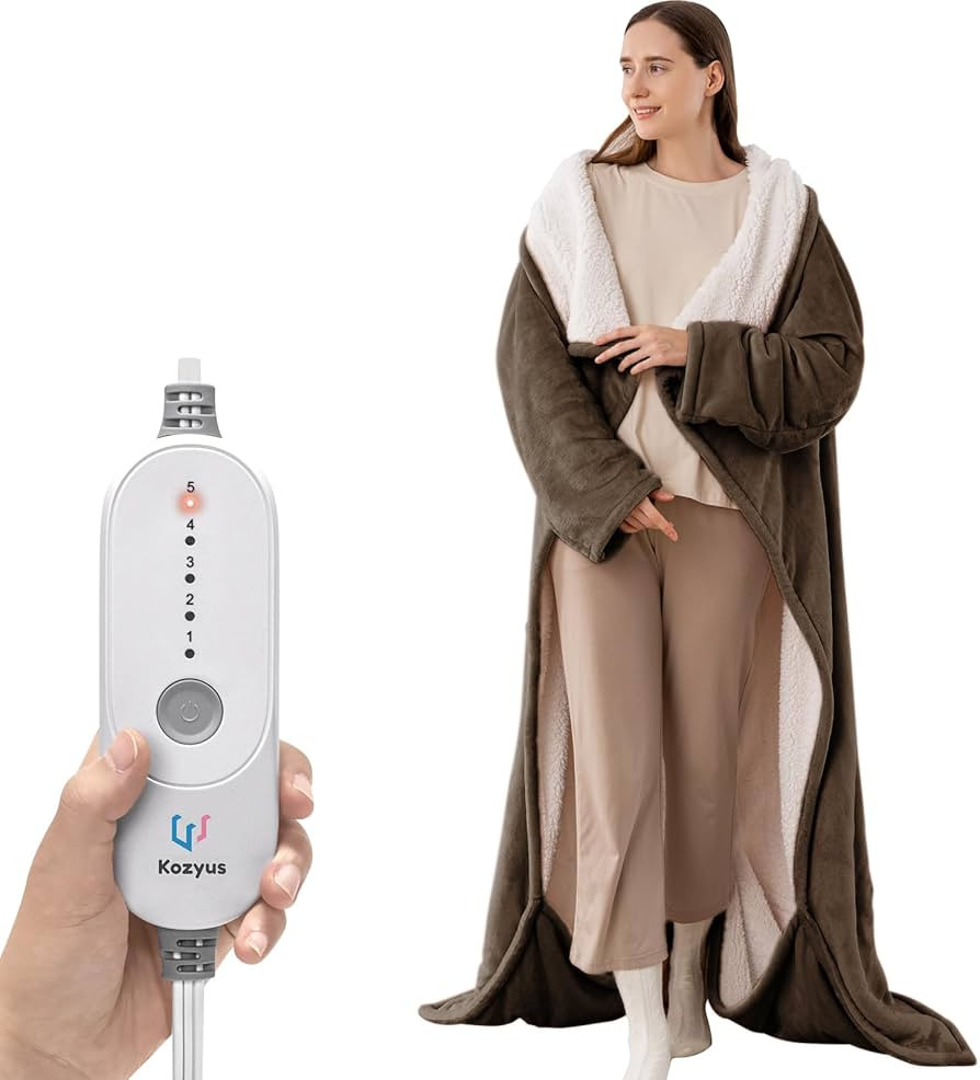 Wearable Heated Blanket with Foot Pocket & Sleeves, Electric Blanket Heated Robe for Women & Men,... | Amazon (US)