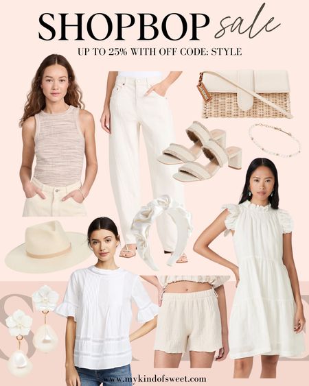 Shopbop sale neutral favorites. Get up to 25% off with code STYLE. These barrel jeans and knit tank are perfect for spring. 

#LTKSeasonal #LTKstyletip #LTKsalealert