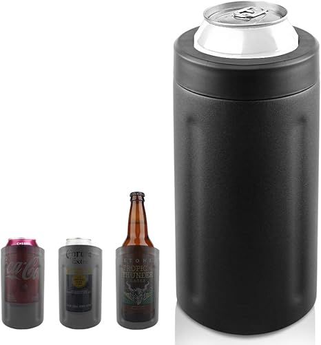 Sangyn 4 in 1 Skinny Can Cooler, Double-walled Stainless Steel Slim Can Coozie for 12oz Standard ... | Amazon (US)