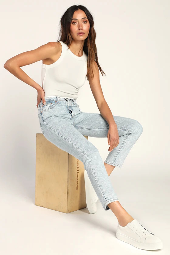 Wedgie Icon Light Wash High Rise Cropped Denim Jeans | Lulus (US)