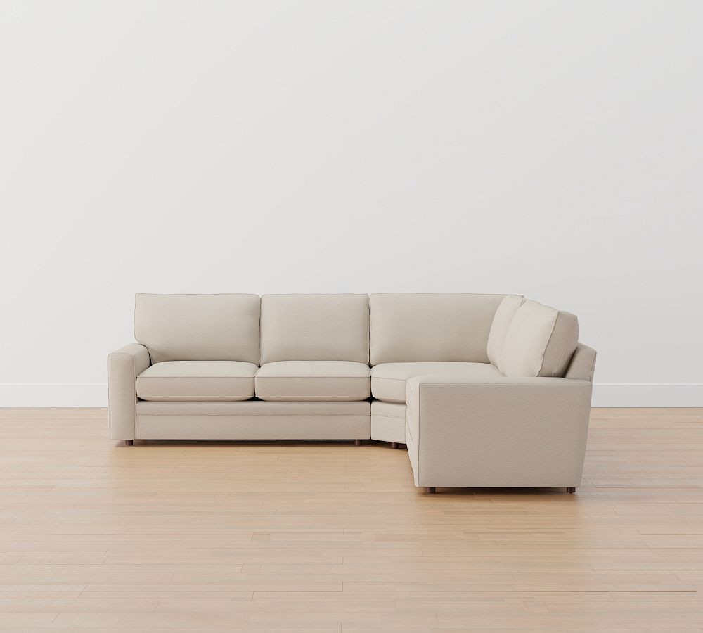 Pearce Square Arm 3-Piece L-Shaped Wedge Sectional (118"&ndash;126.5") | Pottery Barn (US)