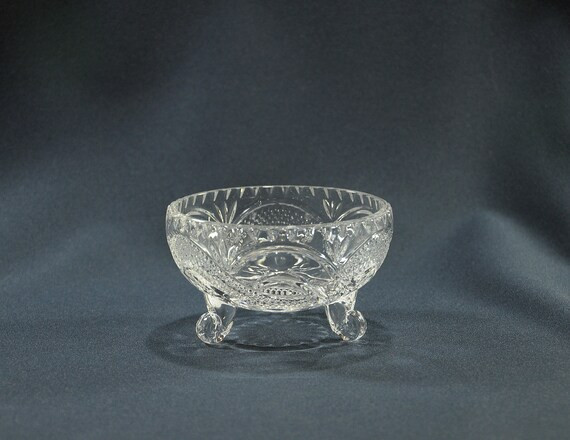 Vintage small crystal honey Serving Bowl, Open Glass Jam or Jelly bowl, Elegant footed Cut Glass ... | Etsy (US)
