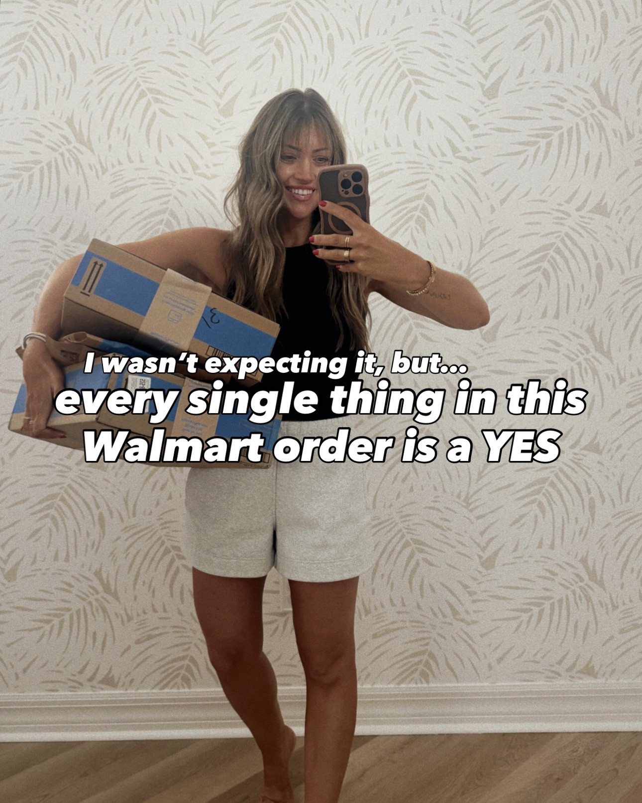 My latest Walmart order 😍 I did my true Walmart sizing — XS in dresses. 0 in the white dress (size down). And true smalls in the activewear!