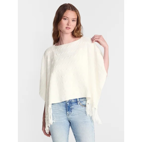 No Boundaries Sweater Poncho, Midweight, Women’s XS-XXL | Walmart (US)