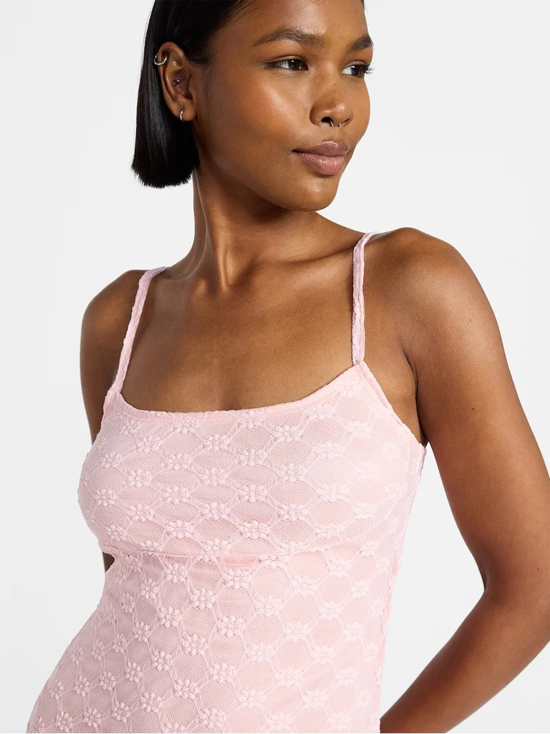 No Boundaries Lace Cami Maxi Dress, Women's XXS-XXL | Walmart (US)