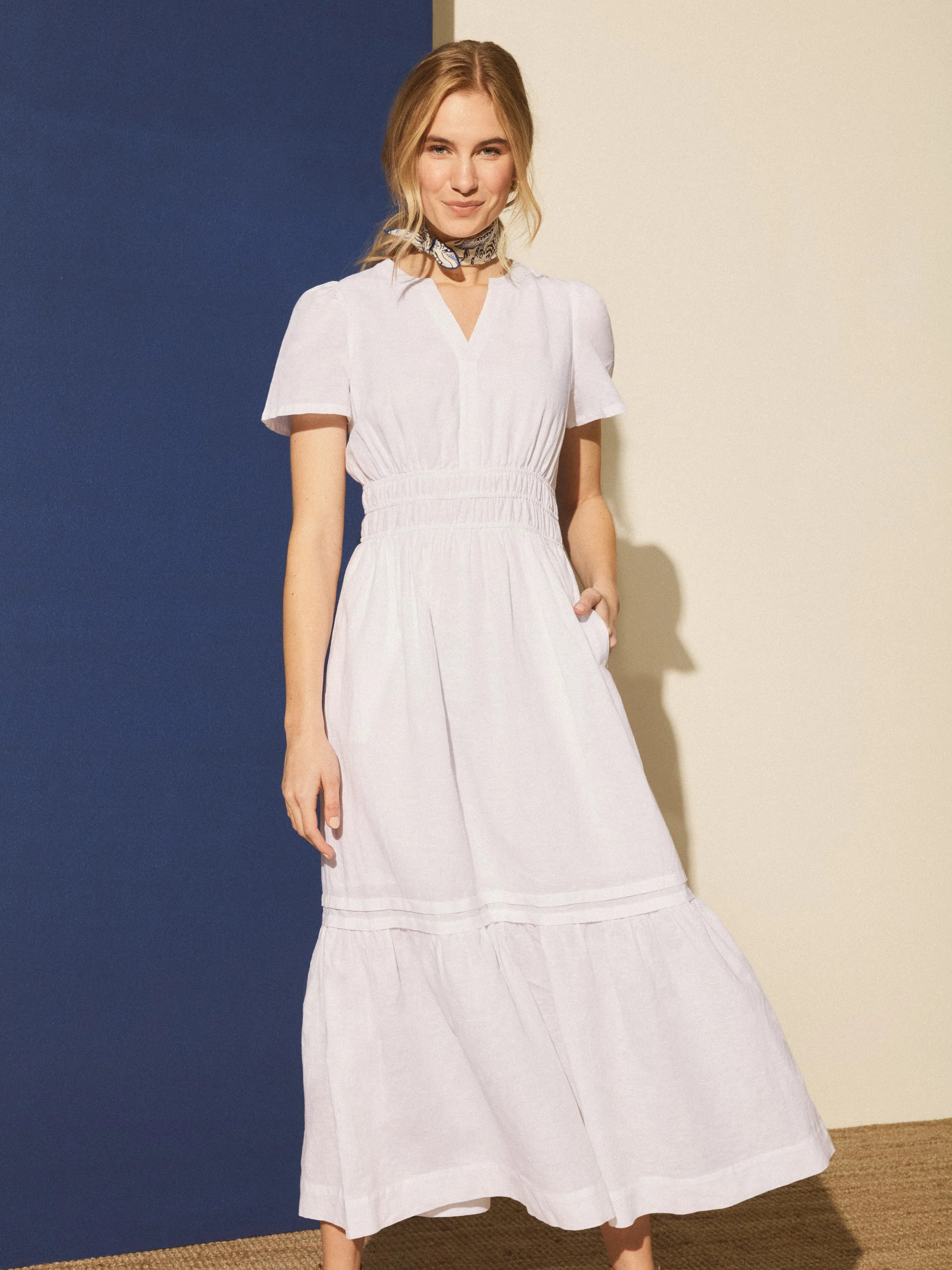 White Solid Mei Dress | Women's Dresses | J.McLaughlin | J.McLaughlin