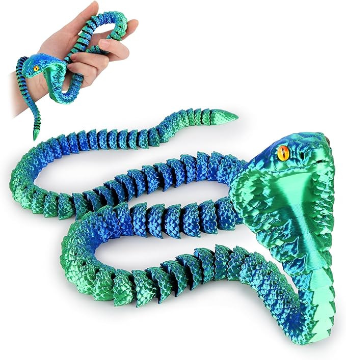 3D Printed Snake,23 Inch 3D Printed Animals,3D Printed Fidget Toys,Home Office Decor Executive De... | Amazon (US)