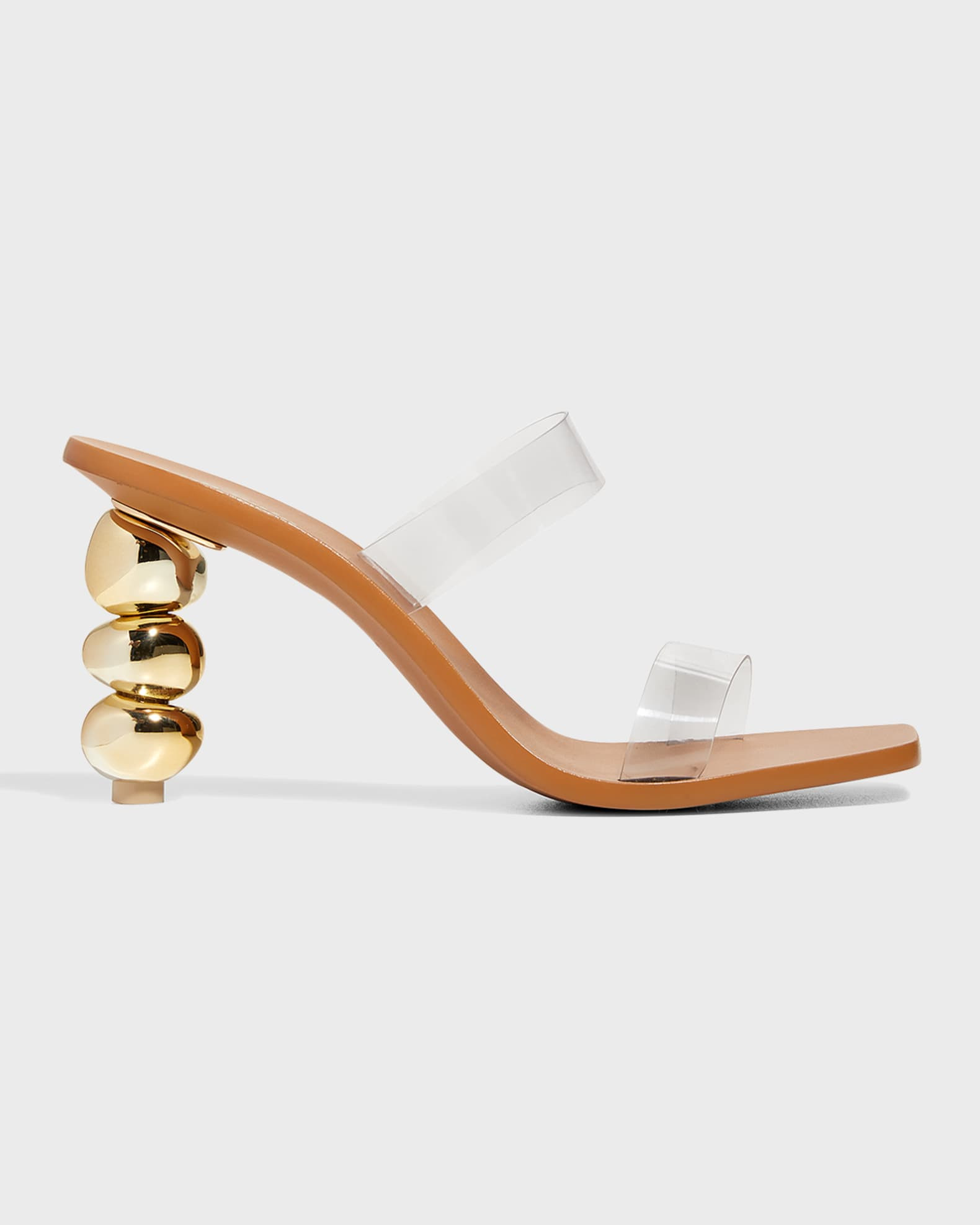 Cult Gaia Meta Vinyl Dual-Band Slide Sandals | Neiman Marcus
