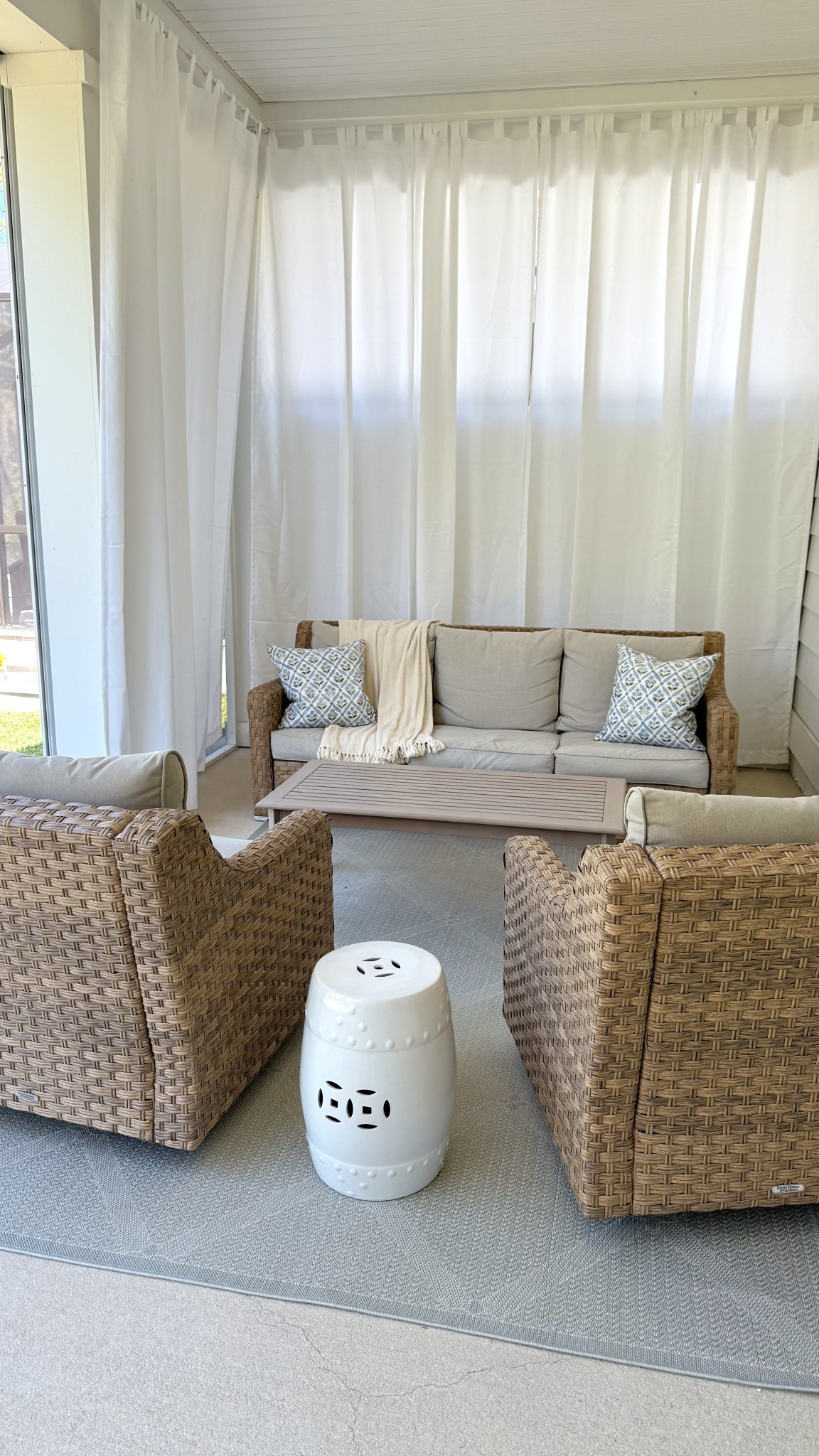 Backyard patio 🤍 This viral outdoor furniture set is worth the hype! 

Rug is HomeSense — brand Martha Stewart

#LTKHome