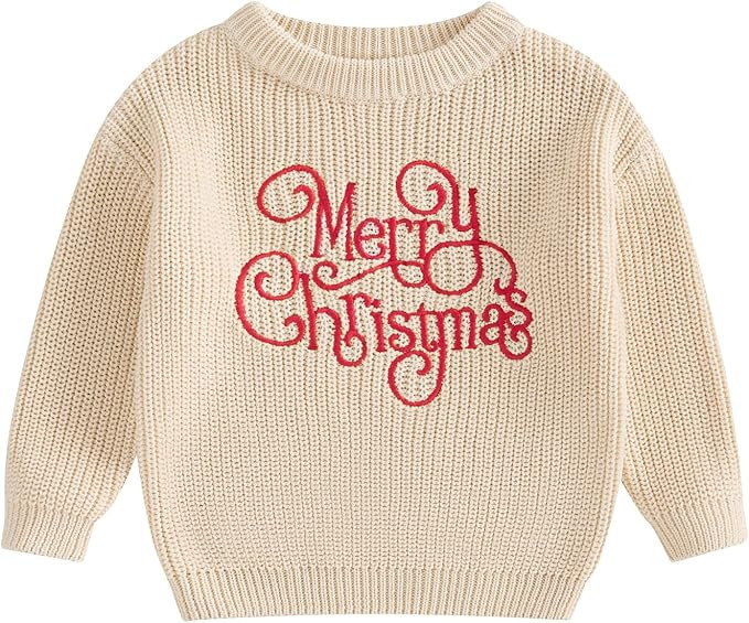 Baby Halloween Sweater Pumpkin Print Long Sleeve Crewneck Embroidery Knit Sweatshirt Toddler Fall... | Amazon (US)