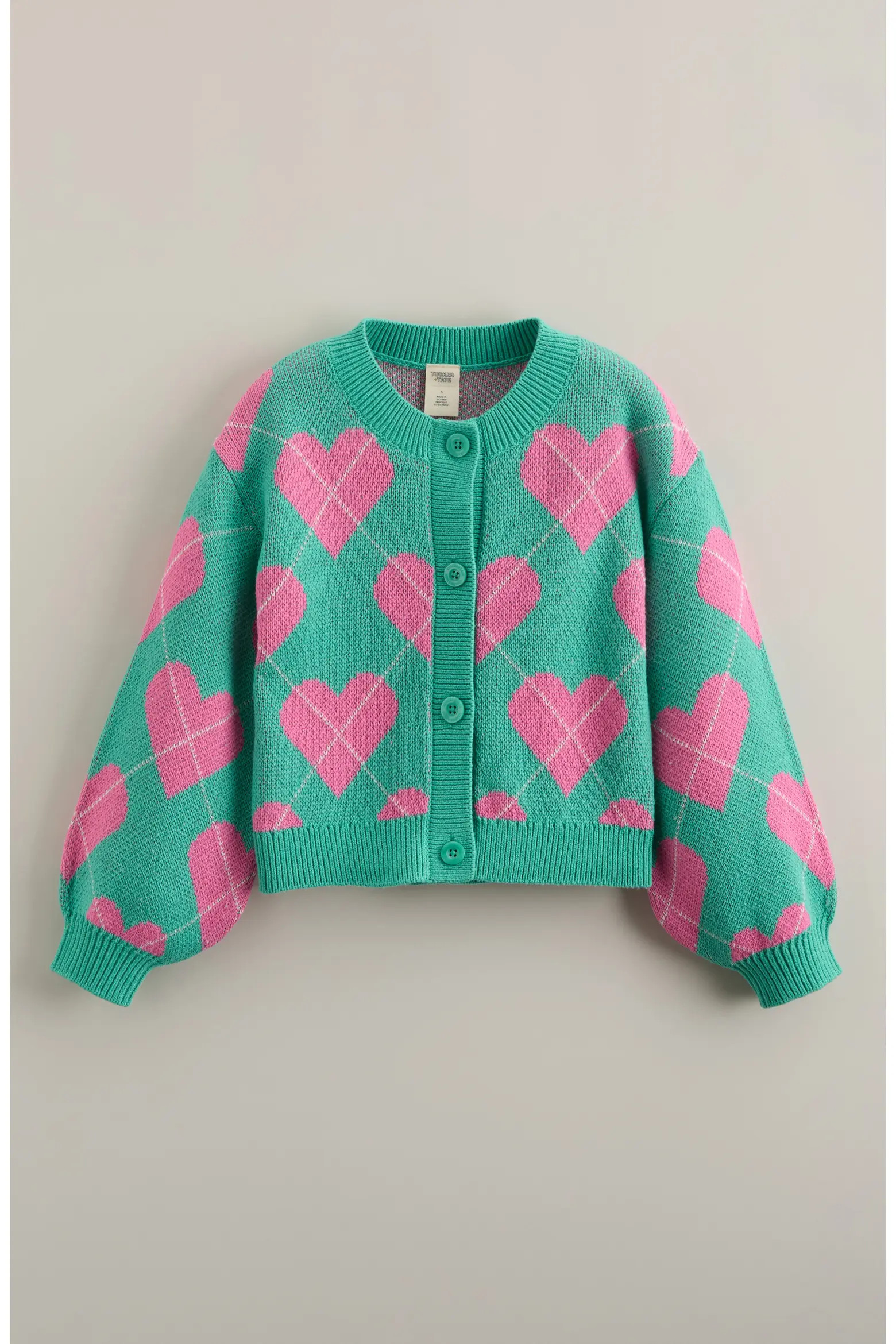 Kids' Heart Argyle Cotton Blend Jacquard Cardigan (Women) | Nordstrom | Nordstrom