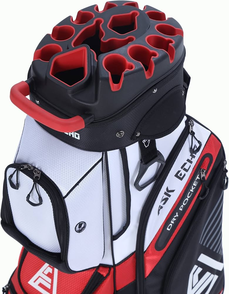 ASK ECHO T-Lock Golf Cart Bag with 14 Way Organizer Divider Top, Premium Cart Bag with Handles an... | Amazon (US)