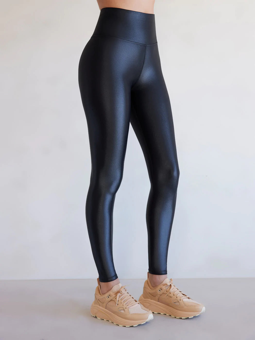 Carbon38 High Rise Full-length Legging In Takara Shine - Black - Black - Size XL | Carbon38