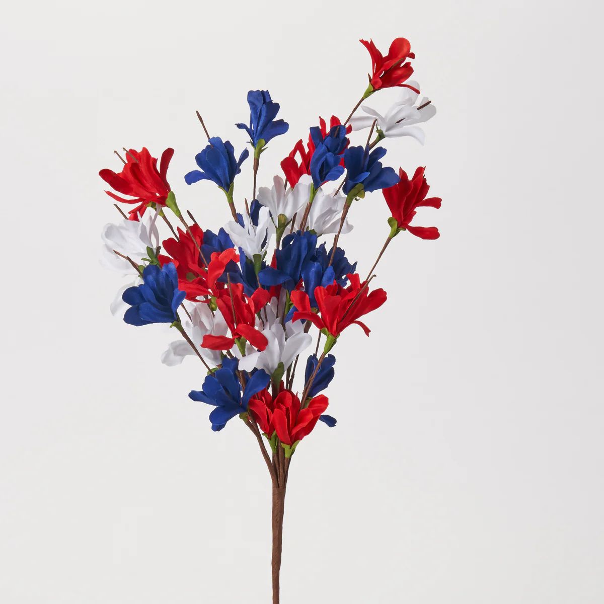 Patriotic  Red, White & Blue Silk Azalea Americana Bush Spray - 18" | Darby Creek Trading