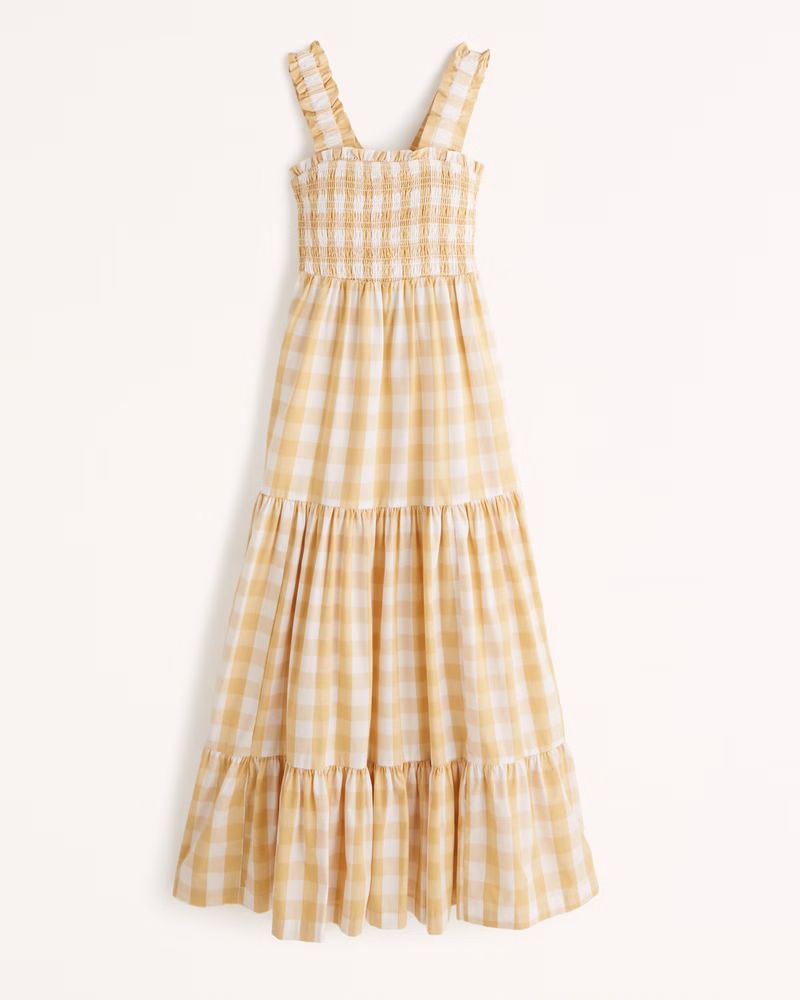 Women's Smocked Bodice Easy Maxi Dress | Women's | Abercrombie.com | Abercrombie & Fitch (US)