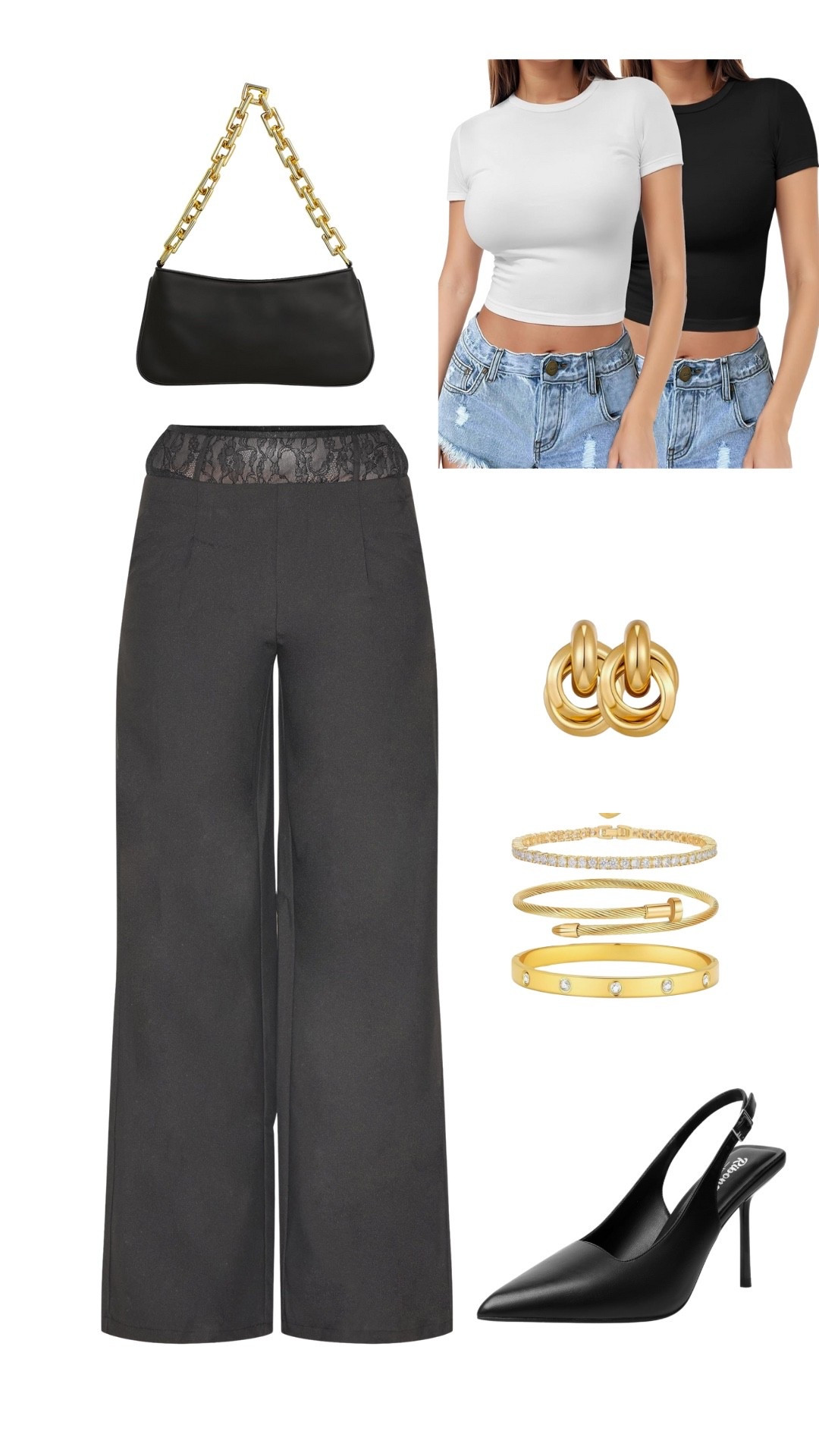 Effortlessly chic ✨
These lace-waist trousers from PrettyLittleThing are on sale for just $21 right now — such a steal! I’m wearing a size 0, and they fit perfectly around the waist with the most flattering silhouette 🤍 Paired them with my favorite Amazon cropped tees (linked both the black + white set) — I love the soft, stretchy fabric and how easy they are to dress up or down. Styled with gold jewelry + black slingbacks for that elevated model-off-duty vibe 🖤

#PrettyLittleThing #LTKFinds #AmazonFashion #OOTD #FallStyle #ChicOutfit #LTKUnder50 #FashionInspo #LTKStyle #PrettyLittleThingSale #CapsuleWardrobe #MinimalistStyle #EffortlessChic

#LTKFindsUnder50 #LTKSaleAlert #LTKFindsUnder100