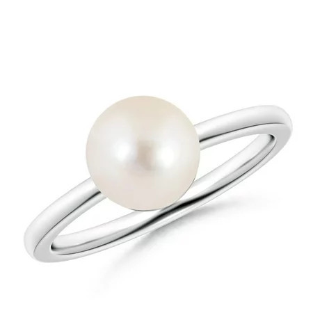 Angara Classic Freshwater Cultured Pearl Solitaire Ring in 925 Sterling Silver for Women | June Birthstone Jewelry for Her | Walmart (US)