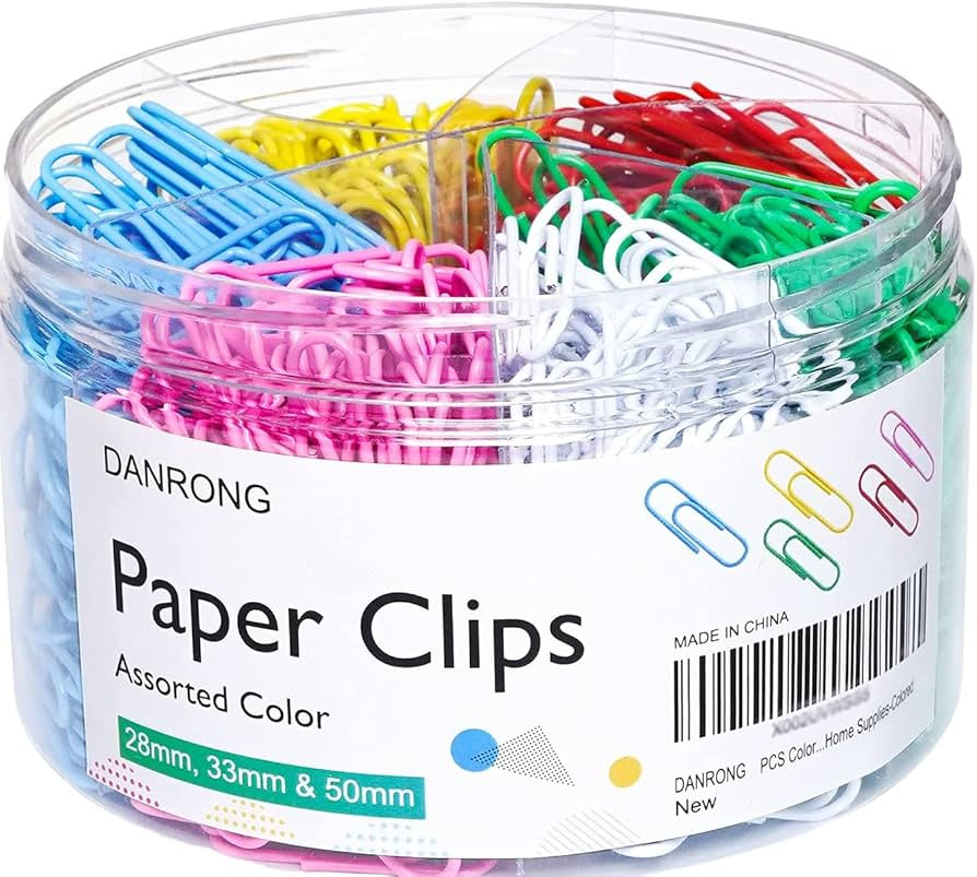 520 PCS Colored Paper Clips Assorted Sizes, Small Medium and Large (1.1", 1.3" & 2"), Colorful Pa... | Amazon (US)