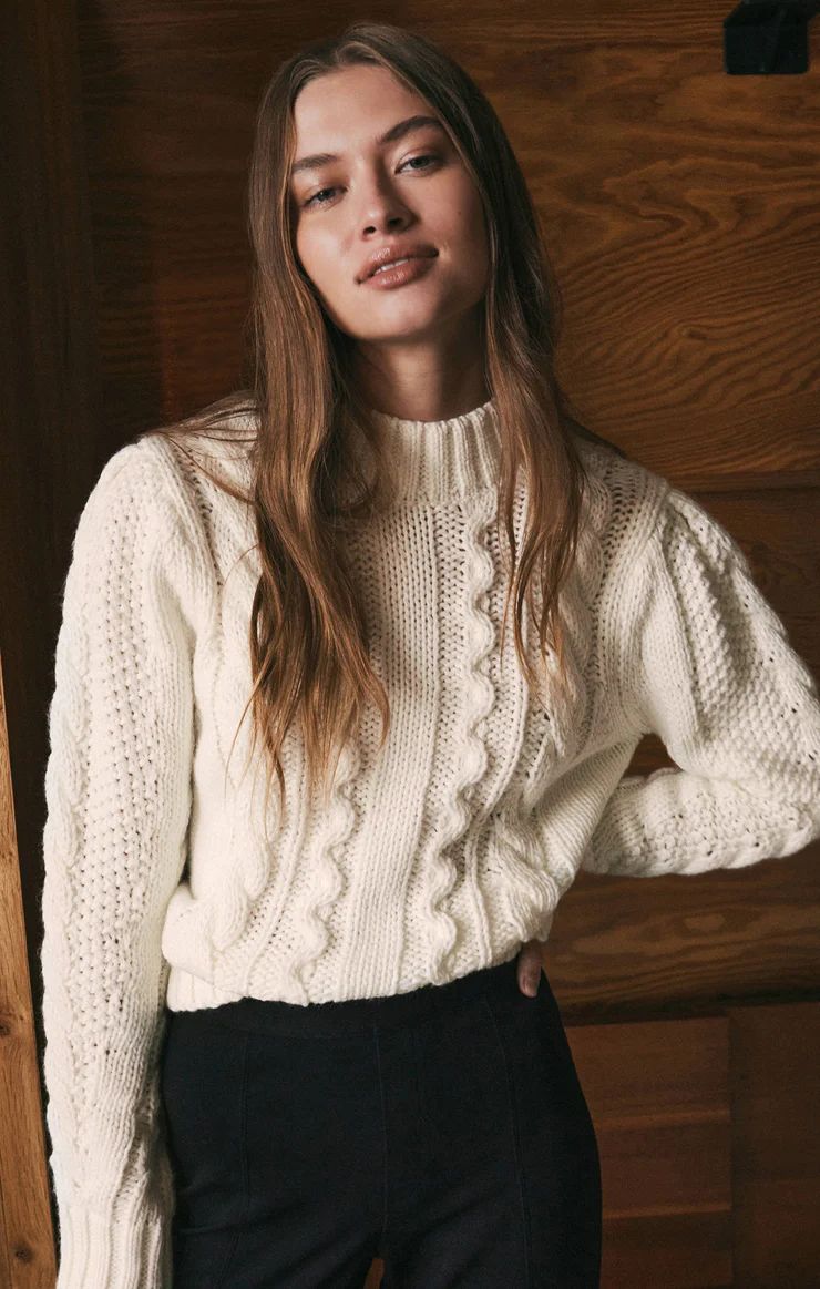Catya Mock Neck Cable Knit Sweater | Z Supply