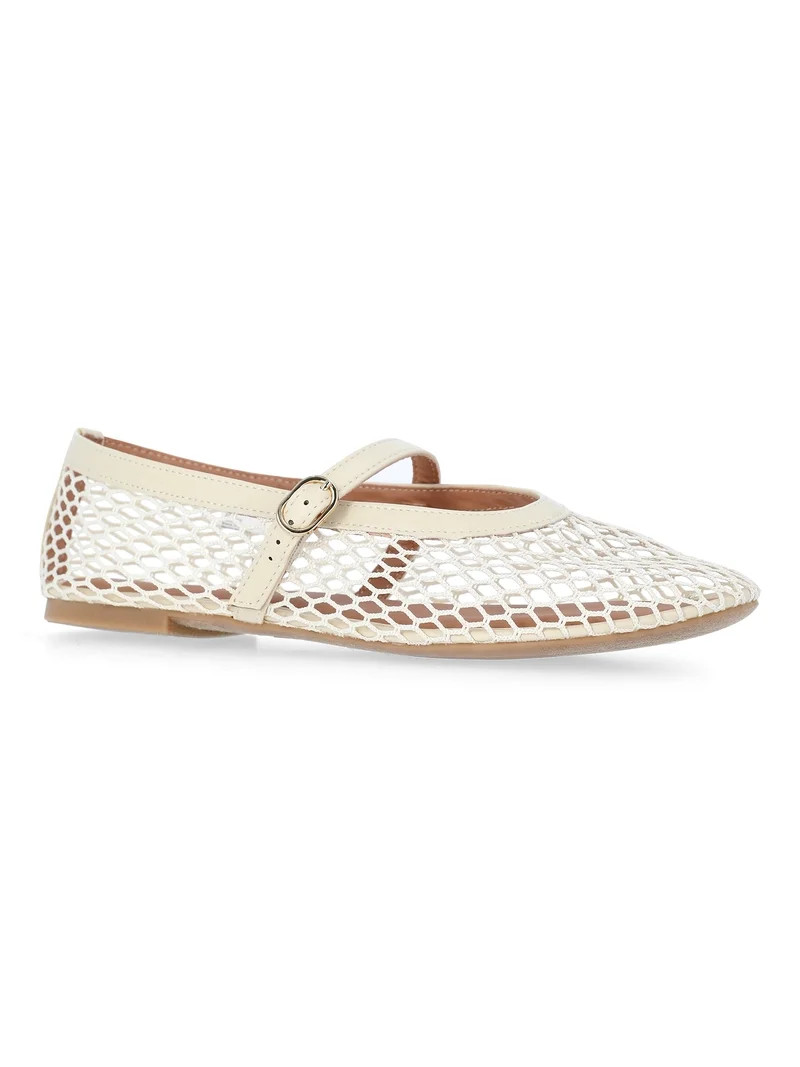No Boundaries Women’s Mesh Mary Jane Flats | Walmart (US)