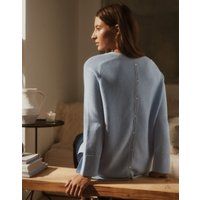 Button-Back Textured Stitch Sweater | The White Company (US & CA)