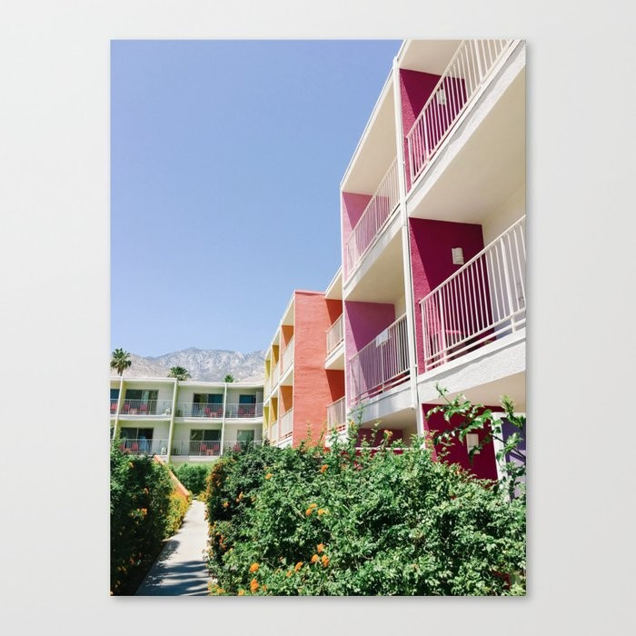 Colorful Palm Springs Balconies Canvas Print | Society6