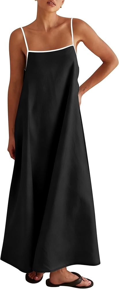 ANRABESS Womens Summer Maxi Dress Casual Spaghetti Straps Sundress Flowy Long Dresses with Pocket... | Amazon (US)