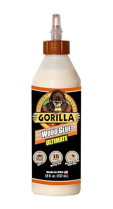 Gorilla Ultimate Waterproof Wood Glue, 18 Ounce, Natural Wood Color, (Pack of 1) | Amazon (US)