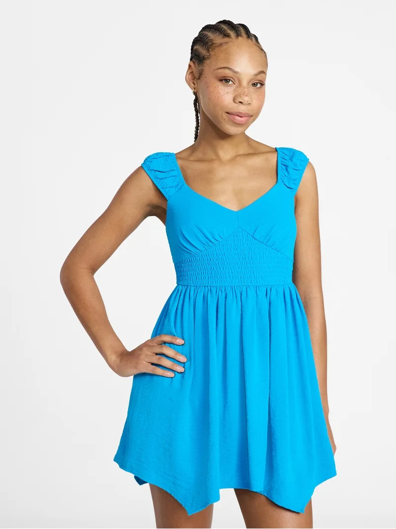 No Boundaries Smocked Waist Mini Dress, Women's XXS-XXL | Walmart (US)
