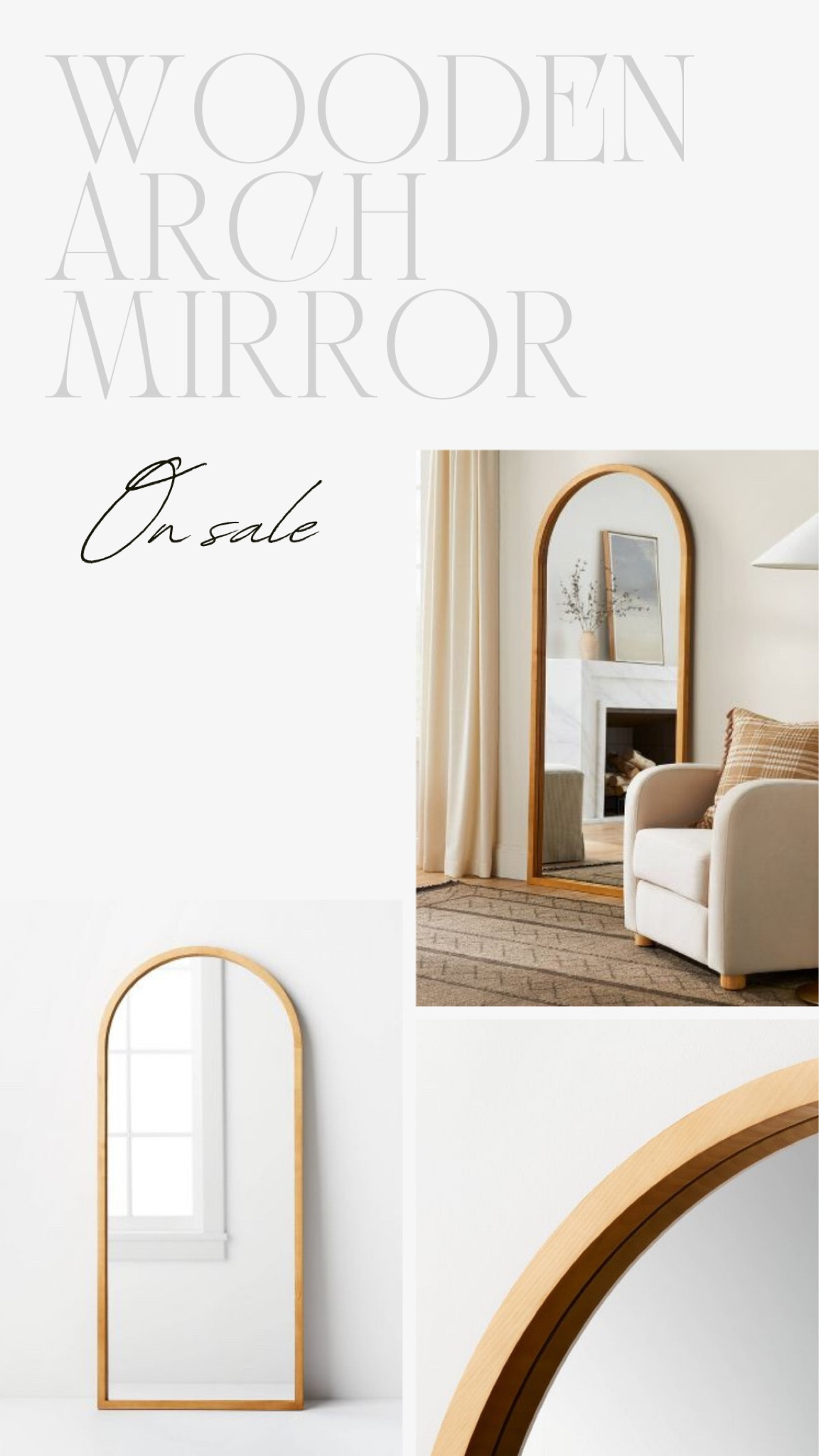 On sale for $161, normally $230! 

32" x 72" Wooden Arch Mirror Brown - Threshold™ designed with Studio McGee

#LTKsalealert #LTKhome #LTKFind