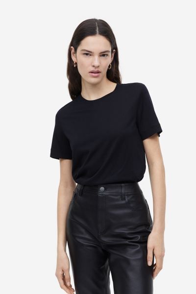 Silk-blend T-shirt | H&M (UK, MY, IN, SG, PH, TW, HK)