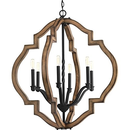Progress Lighting P4767-71 Spicewood Six-Light Chandelier, Gilded Iron | Amazon (US)