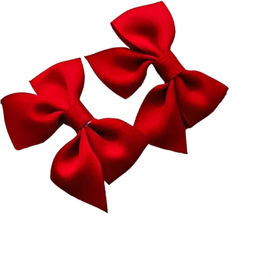 Bow Hair Clips for Girls Red Hair Bow Barrettes for Little Girls Cute Hair Accessories for Girls ... | Amazon (US)