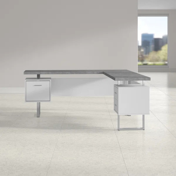 Sova 3 Drawer L-Shape Executive Desk | Wayfair North America