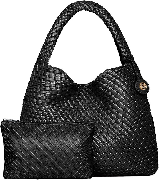 Large Woven Tote Bag for Women Woven Purse Leather Handbags Braided Purse Weave Purse with Top Ha... | Amazon (US)