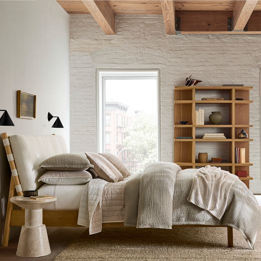 European Flax Linen Cotton Pick Stitch Quilt & Shams | West Elm (US)