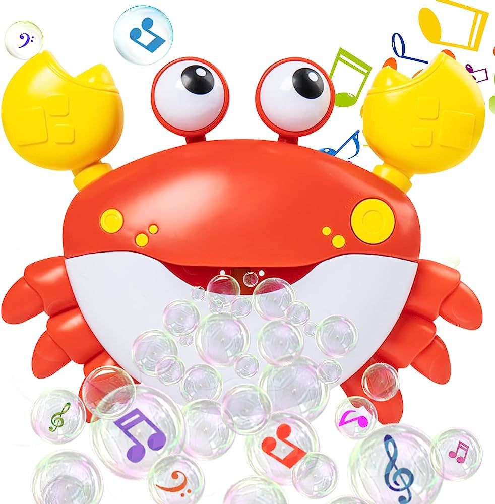 JUXUE Crab Bath Bubble Maker for Bathtub, Baby Bath Toys for Toddlers 1-3, Bubble Machine with 12... | Amazon (US)