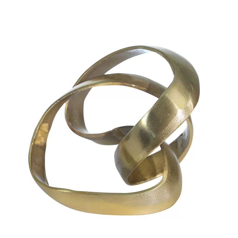 Samara 7" Metal Knot Sculpture - Contemporary Abstract Knotted MetallicTable Decor - Elegant Home... | Wayfair North America