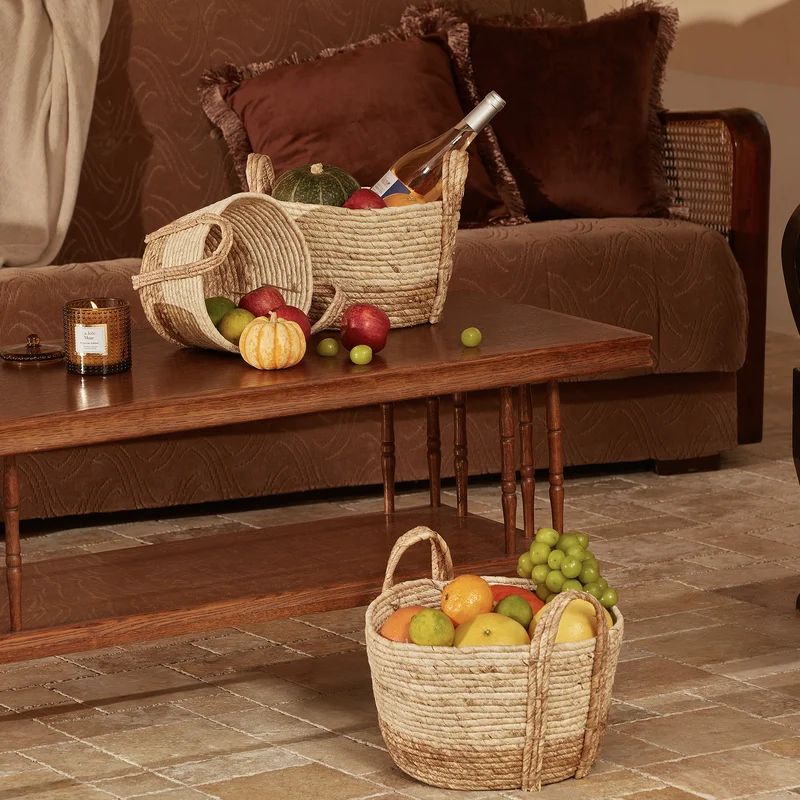 3 Piece Seagrass Basket Set (Set of 3) | Wayfair North America