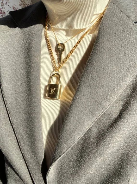 Authentic Louis Vuitton Lock Necklace | Etsy | Etsy (US)