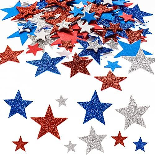 400 Pcs Labor Day Glitter Foam Sticker American Flag Foam Stickers 4th of July Independence Day Self | Amazon (US)