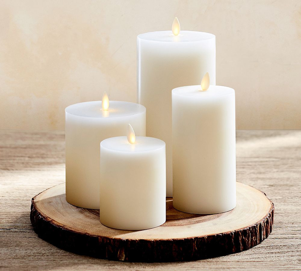 Premium White Flameless Candles set of 4 - 3X3.5 3X6 4X4.5 4X8 | Pottery Barn (US)