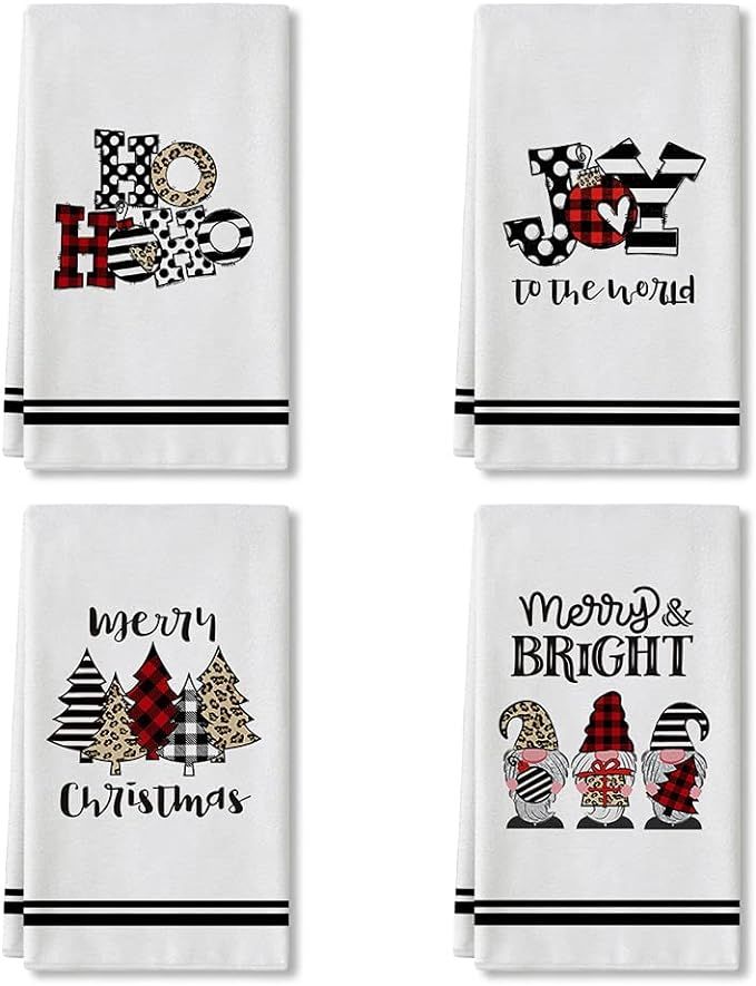 Artoid Mode Christmas Trees HOHOHO Joy Gnomes Kitchen Towels and Dish Towels, 18 x 28 Inch Winter... | Amazon (US)
